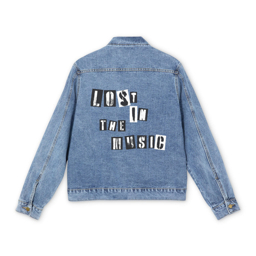 Denim Jacket — "Lost in the Music" Ransom-Note Graphic Back